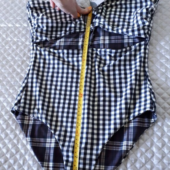 NWT Volcom reversible plaid one piece swimsuit M - Picture 10 of 13